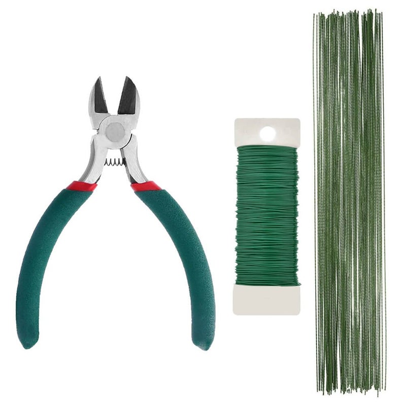 Paxcoo Floral Tape and Floral Wire Arrangement Tools Kit with Wire Cutter 26 Gauge Stem Wire and 22 Gauge Paddle Wire for Bouquet Stem Wrap Florist - Image 2